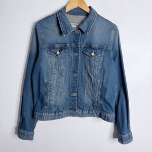 Michael Kors Women's XL Denim Jean Jacket‎ Stretch Casual Streetwear Blue